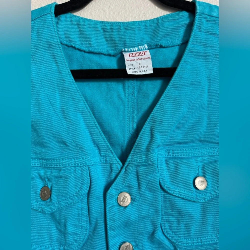 BONGO Y2K Vintage Mini denim dress - Teal - Sz 9 - Picture 3 of 8